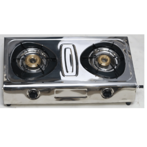Double Burner Gas Stove, Brass Top, Pegion Pan Support